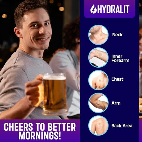 Parches Hidratantes Hydralit Happy Hour para Resaca - Alivio Natural y Duradero, 72 Piezas para Despertar Renovado Después de la Fiesta - imagen 4