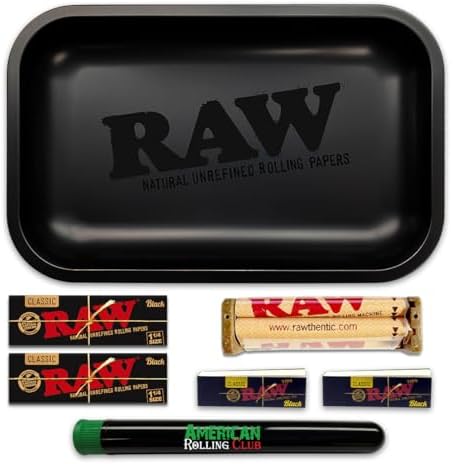 Combo de Bandeja para Cigarrillos RAW Murder'd Blackout | Papel Negro 1-1/4, Filtros, Bandeja Mate, Máquina para Cigarrillos y ARC Saver - imagen 1