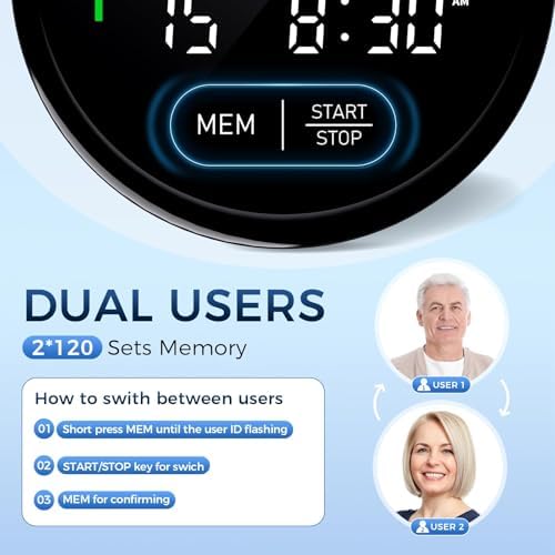 Monitor de Presión Arterial FOTOSY Automático para Brazo, Cuff Ajustable 8.7-16.5, Pantalla Grande Retroiluminada, 240 Memorias, Incluye Bolsa de - imagen 5