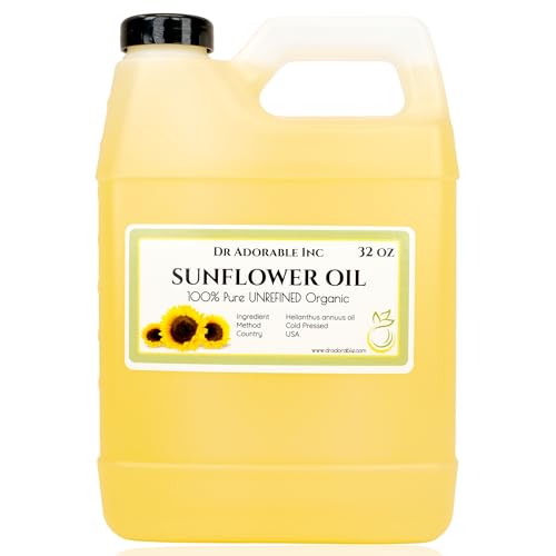 Dr Adorable - Aceite de Girasol Sin Refinar 32 oz - 100% Puro Natural Orgánico Prensado en Frío Premium - imagen 1