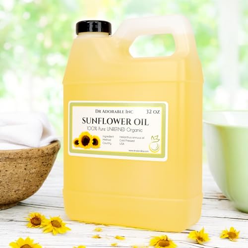 Dr Adorable - Aceite de Girasol Sin Refinar 32 oz - 100% Puro Natural Orgánico Prensado en Frío Premium - imagen 2