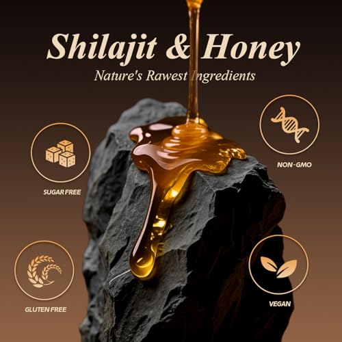 Shilajit Puro | Palitos de Miel de Shilajit | 85+ Minerales Traza, Aumenta Energía | Mejora Inmunidad | Shilajit para Hombres | 30 Palitos - imagen 3