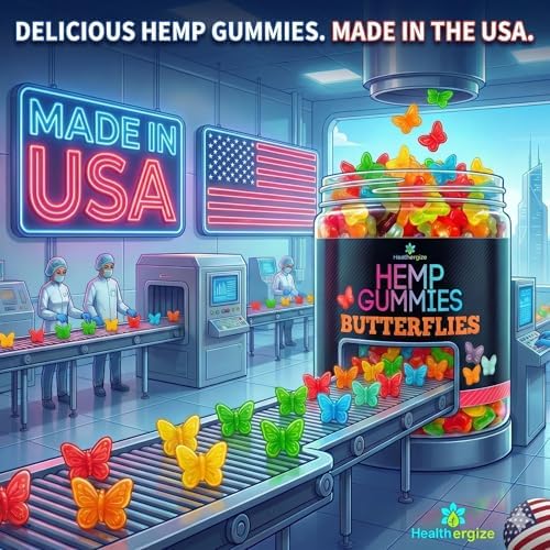Gomitas de Cáñamo para Dormir de Adultos, Gummy Bear en Forma de Mariposa, Sabor Frutal, 96 Unidades, Hecho en EE. UU. - imagen 3