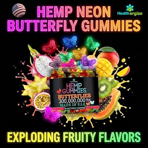 Gomitas de Cáñamo para Dormir de Adultos, Gummy Bear en Forma de Mariposa, Sabor Frutal, 96 Unidades, Hecho en EE. UU. - imagen 4