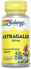 Cápsulas de Raíz de Astrágalo SOLARAY 550 mg - Suplemento Herbal Vegano para el Sistema Inmunológico - 100 VegCaps - imagen 1