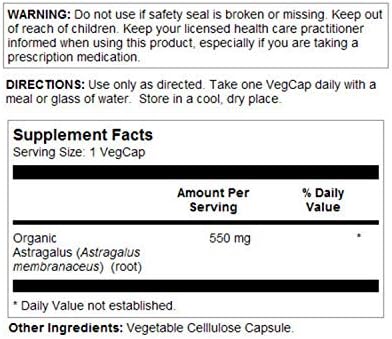Cápsulas de Raíz de Astrágalo SOLARAY 550 mg - Suplemento Herbal Vegano para el Sistema Inmunológico - 100 VegCaps - imagen 3