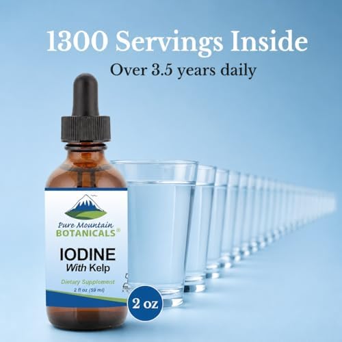Gotas de Yodo Líquido 150 mcg - Suplemento de Yodo de Kelp Orgánico - 1300 Porciones - Vegano, Kosher y Sin Gluten - Solución de Yoduro 2 oz - imagen 6
