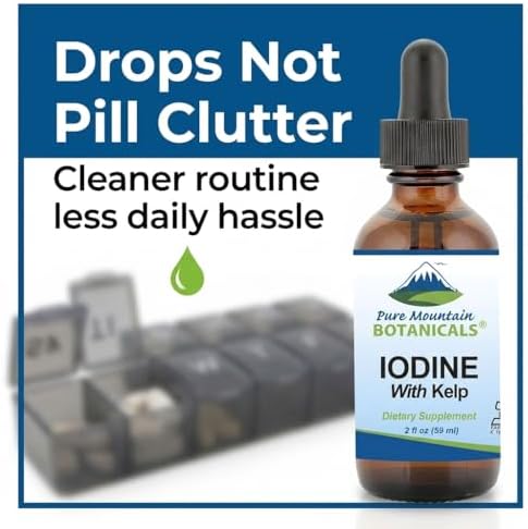 Gotas de Yodo Líquido 150 mcg - Suplemento de Yodo de Kelp Orgánico - 1300 Porciones - Vegano, Kosher y Sin Gluten - Solución de Yoduro 2 oz - imagen 7