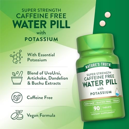 Píldoras de Agua Super Fuertes de Nature's Truth con Potasio | 90 Cápsulas | Sin Cafeína | Veganas, No Transgénicas y Sin Gluten - imagen 5