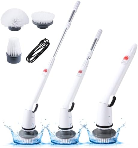 REECOO Limpiador Eléctrico Inalámbrico, 380RPM, Carga Rápida y Duradera, con 3 Cabezas de Cepillo Intercambiables para Baños, Bañeras, Azulejos y - imagen 1