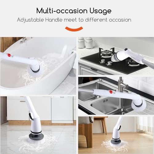 REECOO Limpiador Eléctrico Inalámbrico, 380RPM, Carga Rápida y Duradera, con 3 Cabezas de Cepillo Intercambiables para Baños, Bañeras, Azulejos y - imagen 2