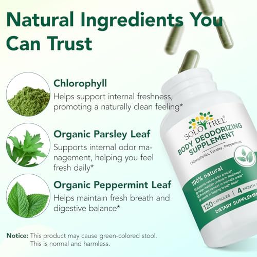 Suplemento Desodorante Corporal, Desodorante Interno Natural para Axilas, Áreas Íntimas y Aliento, Cápsulas de Clorofila para Mujeres y Hombres, 120 - imagen 2