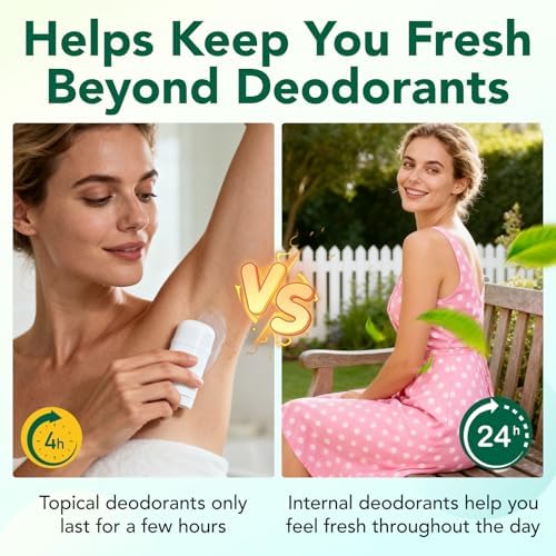 Suplemento Desodorante Corporal, Desodorante Interno Natural para Axilas, Áreas Íntimas y Aliento, Cápsulas de Clorofila para Mujeres y Hombres, 120 - imagen 4