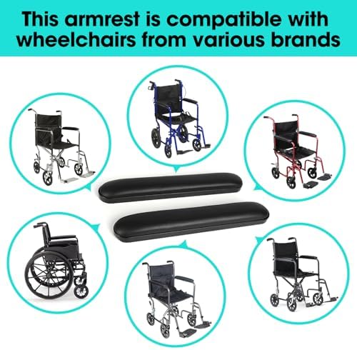 Almohadilla para Reposabrazos de Silla de Ruedas Universal - Cojín de Espuma Comfot (Longitud Total de 14 Pulgadas) - Reemplazo Ergonómico para - imagen 3