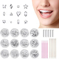Kit de Joyas para Dientes YAFIYGI de 480 Piezas con Cristales y Diamantes, Gemas para Dientes Plateadas, Diseños de Estrellas y Adornos (Sin - imagen 1