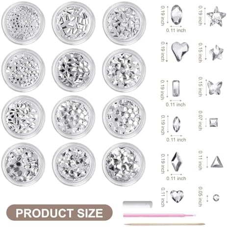 Kit de Joyas para Dientes YAFIYGI de 480 Piezas con Cristales y Diamantes, Gemas para Dientes Plateadas, Diseños de Estrellas y Adornos (Sin - imagen 2