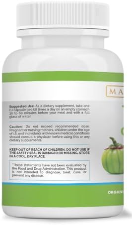 Suplemento de Garcinia Cambogia 100% Pura Maximum Slim - Extracto de HCA - Fórmula de Apoyo para Peso para Hombres y Mujeres - 60 Cápsulas, Sin OGM, - imagen 6
