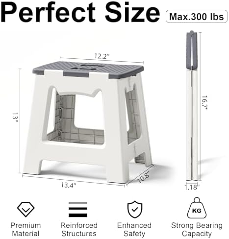 Taburete de Ducha Plegable para Afeitar Piernas, Asiento Pequeño y Colapsable para Baño, Banco Impermeable de 13 de Altura, Ideal para Viajes y - imagen 2