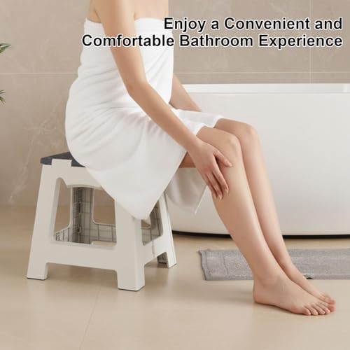 Taburete de Ducha Plegable para Afeitar Piernas, Asiento Pequeño y Colapsable para Baño, Banco Impermeable de 13 de Altura, Ideal para Viajes y - imagen 4
