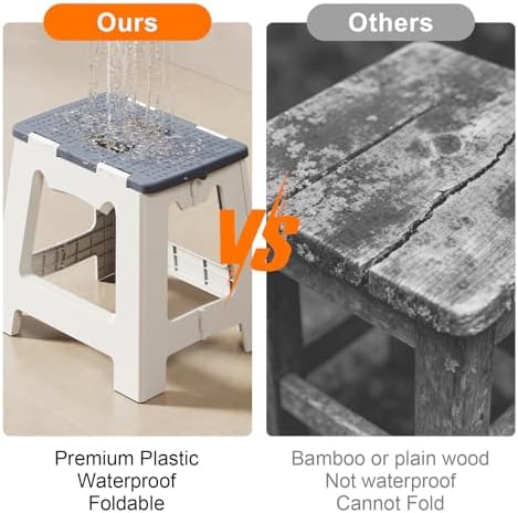 Taburete de Ducha Plegable para Afeitar Piernas, Asiento Pequeño y Colapsable para Baño, Banco Impermeable de 13 de Altura, Ideal para Viajes y - imagen 6