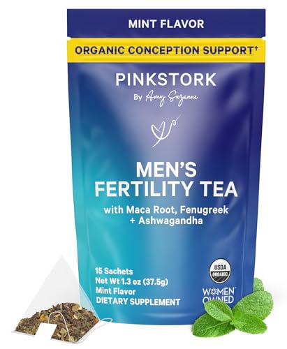 Té de Fertilidad BlueStork para Hombres: Suplementos Orgánicos con Té Verde, Raíz de Maca y Ginkgo Biloba, 15 Bolsitas, Salud Reproductiva Masculina - imagen 1