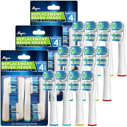 Cabezas de Cepillo de Repuesto Compatibles con OralB Braun - Mejor Limpieza Doble, Paquete de 12 para Cepillos Eléctricos Oral B Pro, 1000, 8000, - imagen 1