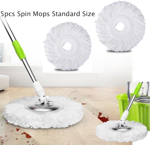 Repuesto de Cabeza de Mopa Giratoria YWSHF Compatible con Hurrican, Mopnado y Cassabel, 5 Piezas de Microfibra para Mopa 360 Estándar - imagen 3