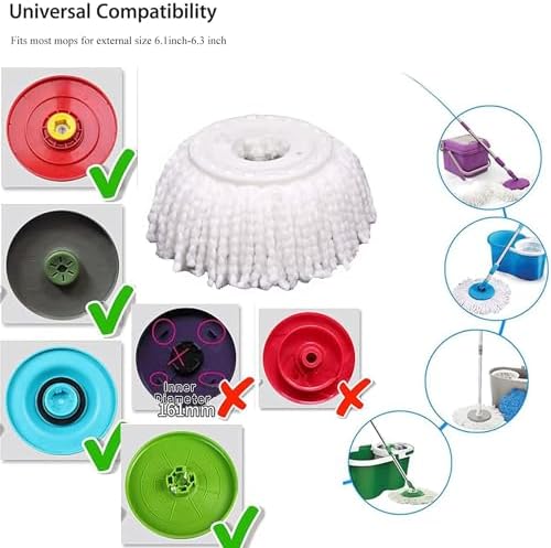 Repuesto de Cabeza de Mopa Giratoria YWSHF Compatible con Hurrican, Mopnado y Cassabel, 5 Piezas de Microfibra para Mopa 360 Estándar - imagen 4