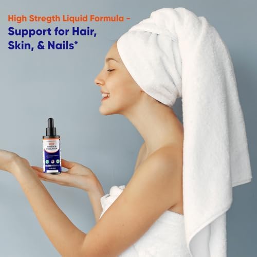 Gotas de Biotina y Colágeno Líquido Vitamatic – 50,000 mcg – 2 fl oz para un Crecimiento Saludable del Cabello, Piel Radiante y Uñas Fuertes – Para - imagen 4