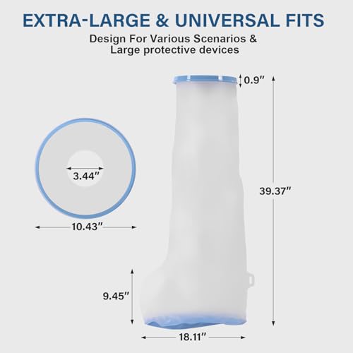 Cubiertas Impermeables para Yeso Sleek Ideas | Protección para Ducha Después de Cirugía | Botas Antideslizantes para Heridas en Pie y Pierna - imagen 2