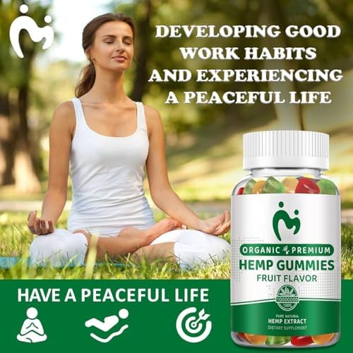 Gomitas de Cáñamo para Dolor, Sueño y Ansiedad - Suplemento de Extracto de Aceite de Cáñamo Orgánico de Alta Potencia - 100% Natural, Vegano y Sin OGM - imagen 4