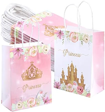 Bolsas de Regalo Winoo Design para Princesas con Asas - 16 Piezas - Bolsas de Papel para Decoración de Fiesta de Princesa y Cumpleaños - imagen 1