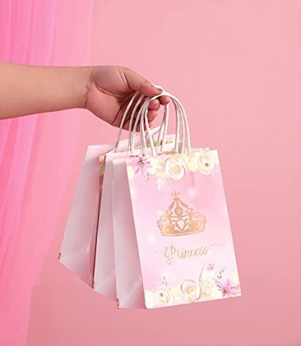 Bolsas de Regalo Winoo Design para Princesas con Asas - 16 Piezas - Bolsas de Papel para Decoración de Fiesta de Princesa y Cumpleaños - imagen 4