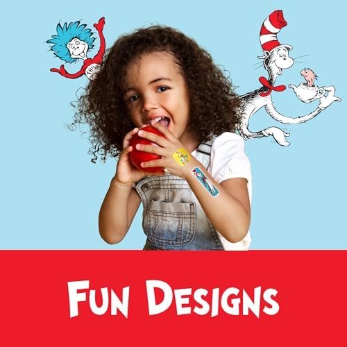 Curitas Dr. Seuss, 3 Tamaños Asortidos 100 Piezas | Curitas Adhesivas Flexibles para Cortes, Raspones y Quemaduras. Ideales para Niños. - imagen 3