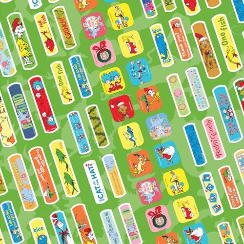 Curitas Dr. Seuss, 3 Tamaños Asortidos 100 Piezas | Curitas Adhesivas Flexibles para Cortes, Raspones y Quemaduras. Ideales para Niños. - imagen 4