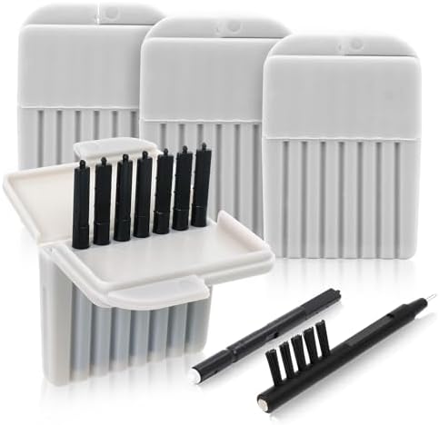 32 Piezas de Filtros para Audífonos, Filtros de Cera para Phonak, Widex, Unitron y Resound, Kit de Limpieza con Cepillo, 4 Paquetes/32 Filtros (Gris) - imagen 2