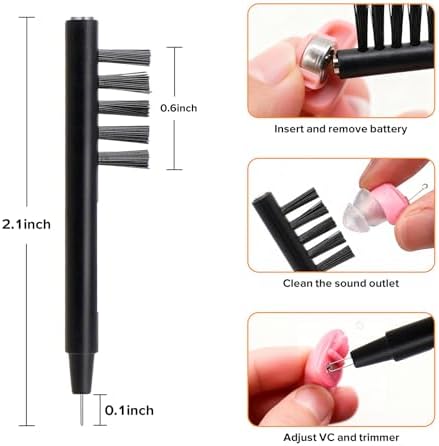 32 Piezas de Filtros para Audífonos, Filtros de Cera para Phonak, Widex, Unitron y Resound, Kit de Limpieza con Cepillo, 4 Paquetes/32 Filtros (Gris) - imagen 6