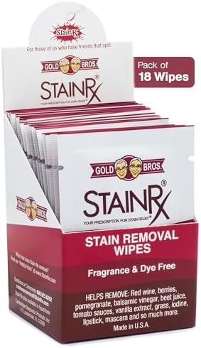 Toallitas Quitamanchas Stain Rx 18 Piezas – Toallitas de Viaje para Ropa, Alfombra, Tapicería y Lavado, Eliminación Instantánea de Manchas Difíciles - imagen 1