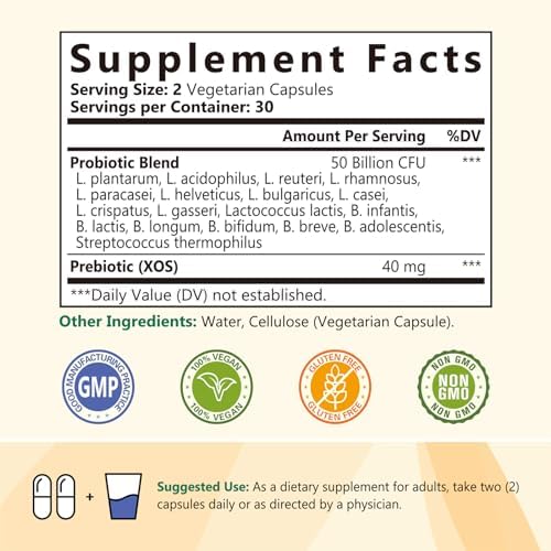NatureMyst Probióticos 50 Mil Millones por Porción, 18 Cepas Probioticas, 60 Cápsulas Veganas - Sin OGM, Sin Gluten - imagen 2