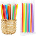 200 PZS Popotes Desechables de Plástico Jumbo para Smoothies, 0.43 de Diámetro y 8.2 de Largo, Empacados Individualmente, Coloridos - imagen 1