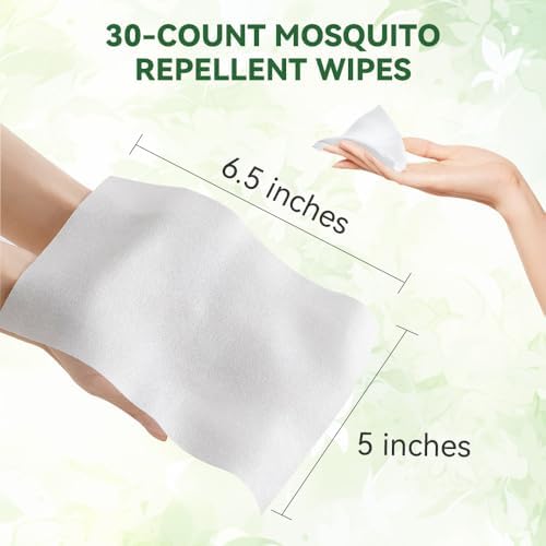 Toallitas Repelentes de Mosquitos 30 Piezas, Envase Individual, Hechas con Aceites Esenciales Naturales, Protección Efectiva para Actividades al Aire - imagen 4