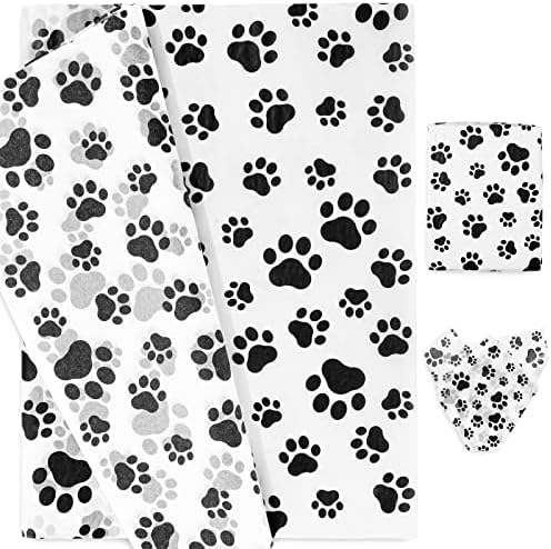 Papel de Regalo Whaline de 100 Hojas con Huellas de Patas de Perro, 14 x 20 Pulgadas, Ideal para Fiestas y Manualidades de Mascotas - imagen 1