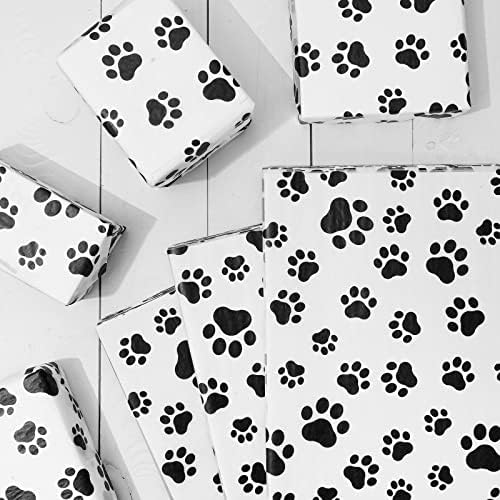 Papel de Regalo Whaline de 100 Hojas con Huellas de Patas de Perro, 14 x 20 Pulgadas, Ideal para Fiestas y Manualidades de Mascotas - imagen 3
