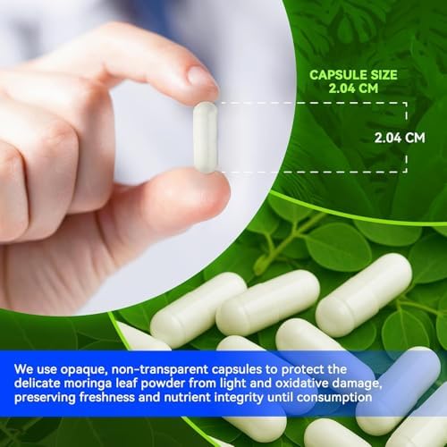 Cápsulas de Moringa 1000mg – Extracto de Hoja 10:1 de Alta Potencia – Apoyo a Energía, Sueño, Inmunidad y Salud Digestiva – Veganas, No Transgénicas - imagen 5