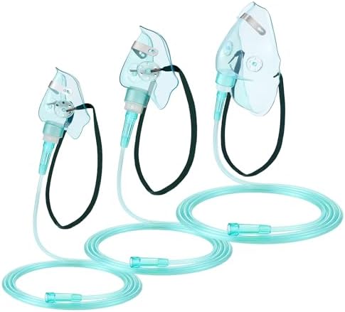 Mascarilla de Oxígeno Geiserailie 3 Piezas S/M/L para Adultos con Tubo de 2 Metros y Correa Elástica Ajustable - imagen 1