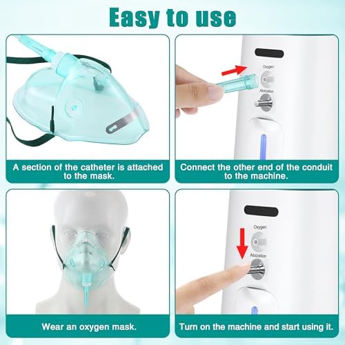 Mascarilla de Oxígeno Geiserailie 3 Piezas S/M/L para Adultos con Tubo de 2 Metros y Correa Elástica Ajustable - imagen 3