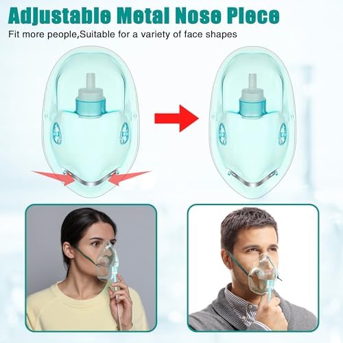 Mascarilla de Oxígeno Geiserailie 3 Piezas S/M/L para Adultos con Tubo de 2 Metros y Correa Elástica Ajustable - imagen 5