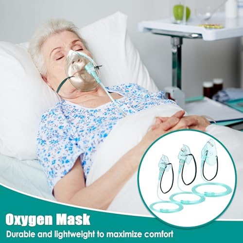 Mascarilla de Oxígeno Geiserailie 3 Piezas S/M/L para Adultos con Tubo de 2 Metros y Correa Elástica Ajustable - imagen 6