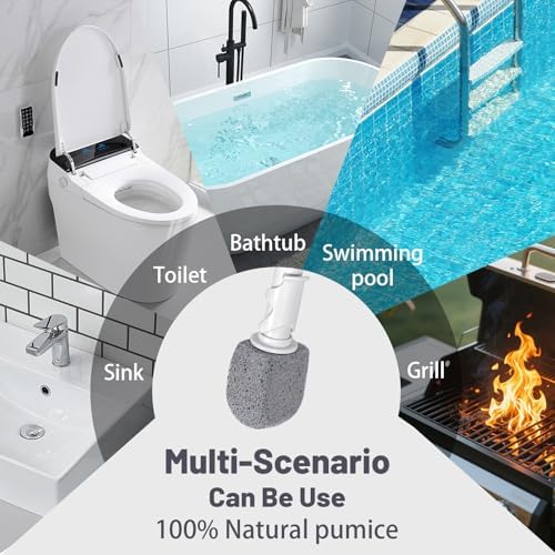 Limpiador de Inodoro ENWARUTU con Piedra Pómez, Cepillo para Baño con Mango Largo de 30CM, Incluye 1 Varita + 5 Piezas de Piedra Pómez para Manchas - imagen 3