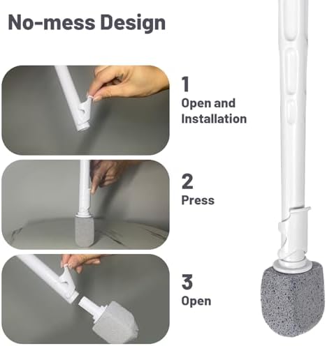Limpiador de Inodoro ENWARUTU con Piedra Pómez, Cepillo para Baño con Mango Largo de 30CM, Incluye 1 Varita + 5 Piezas de Piedra Pómez para Manchas - imagen 6